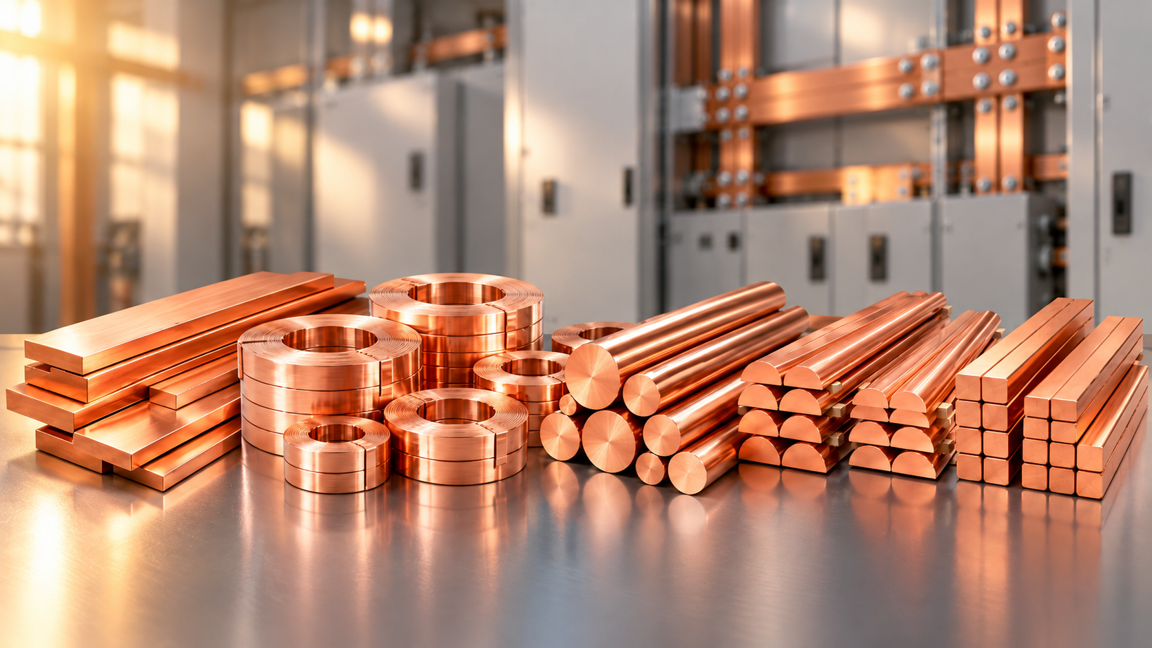 Material Copper Busbar dan Copper Rod untuk aplikasi kelistrikan industri